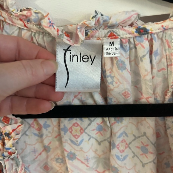 Finley Moroccan boho geometric flutter sleeve top - Picture 2 of 4